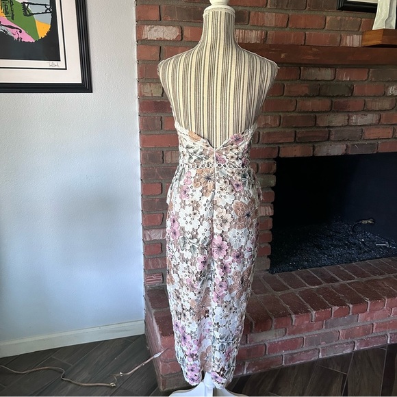 Elliatt Adelynn Lace Embroidered Floral Strapless Midi Dress Sz S - Picture 9 of 12